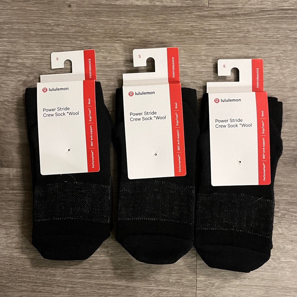 Lululemon Power Stride Crew Sock Wool Women’s small
